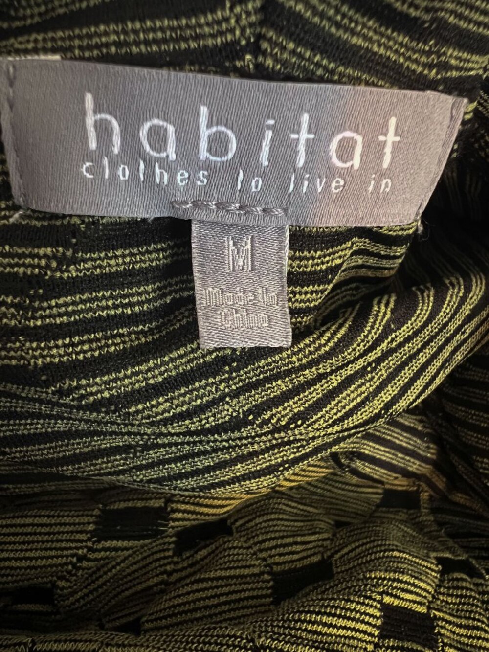 Habitat Cowl Neck Sweater Geometric Knit Relaxed Tunic Fit Green LagenLook - Picture 4 of 9